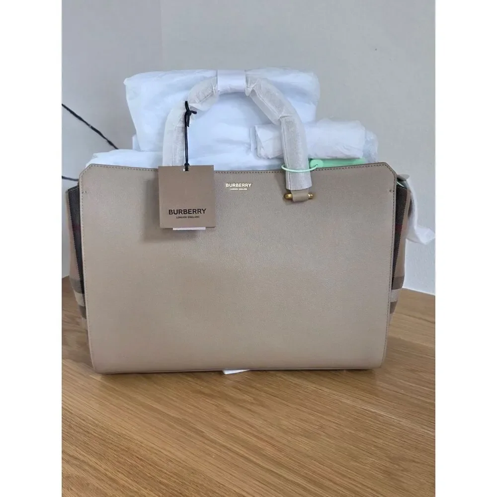 Burberry Banwell Check Canvas & Leather Satchel